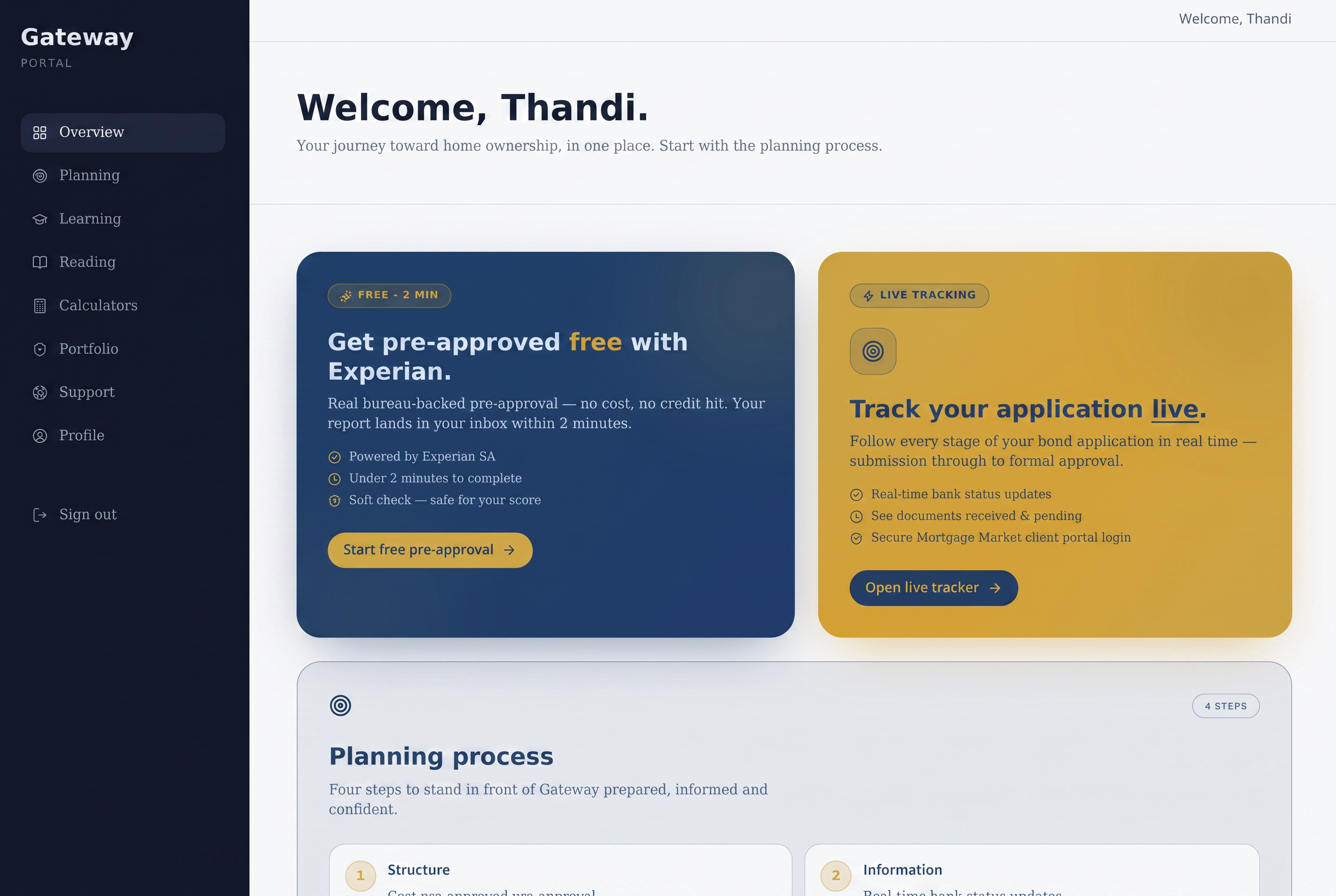 Gateway property finance command hub dashboard
