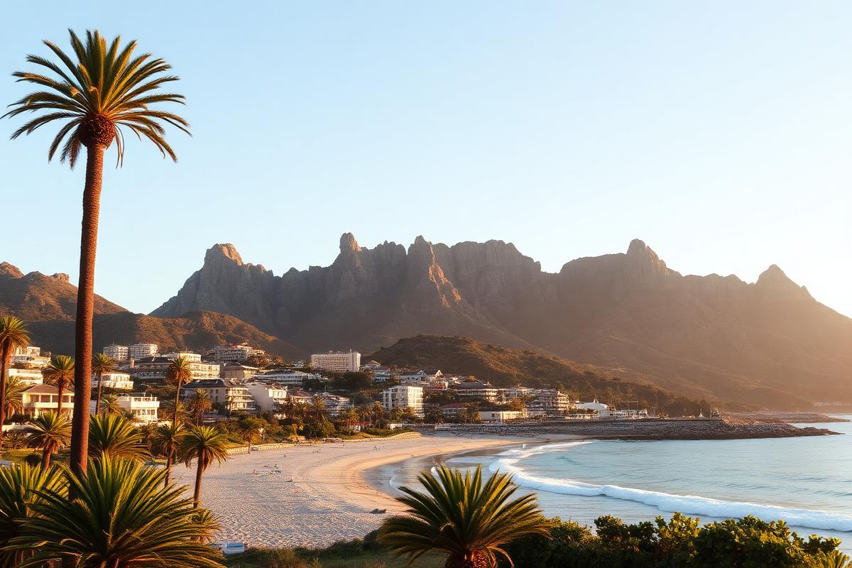 Camps Bay beach and the Twelve Apostles