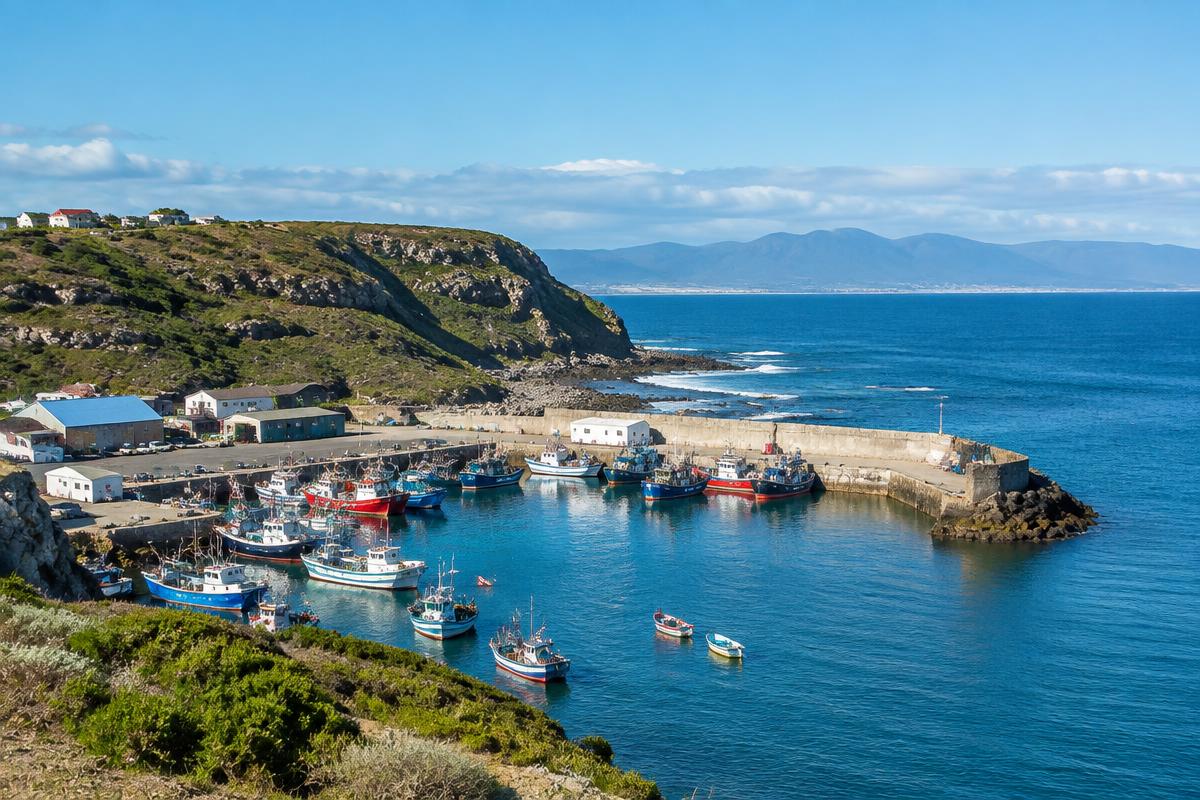 Gansbaai harbour and fishing boats