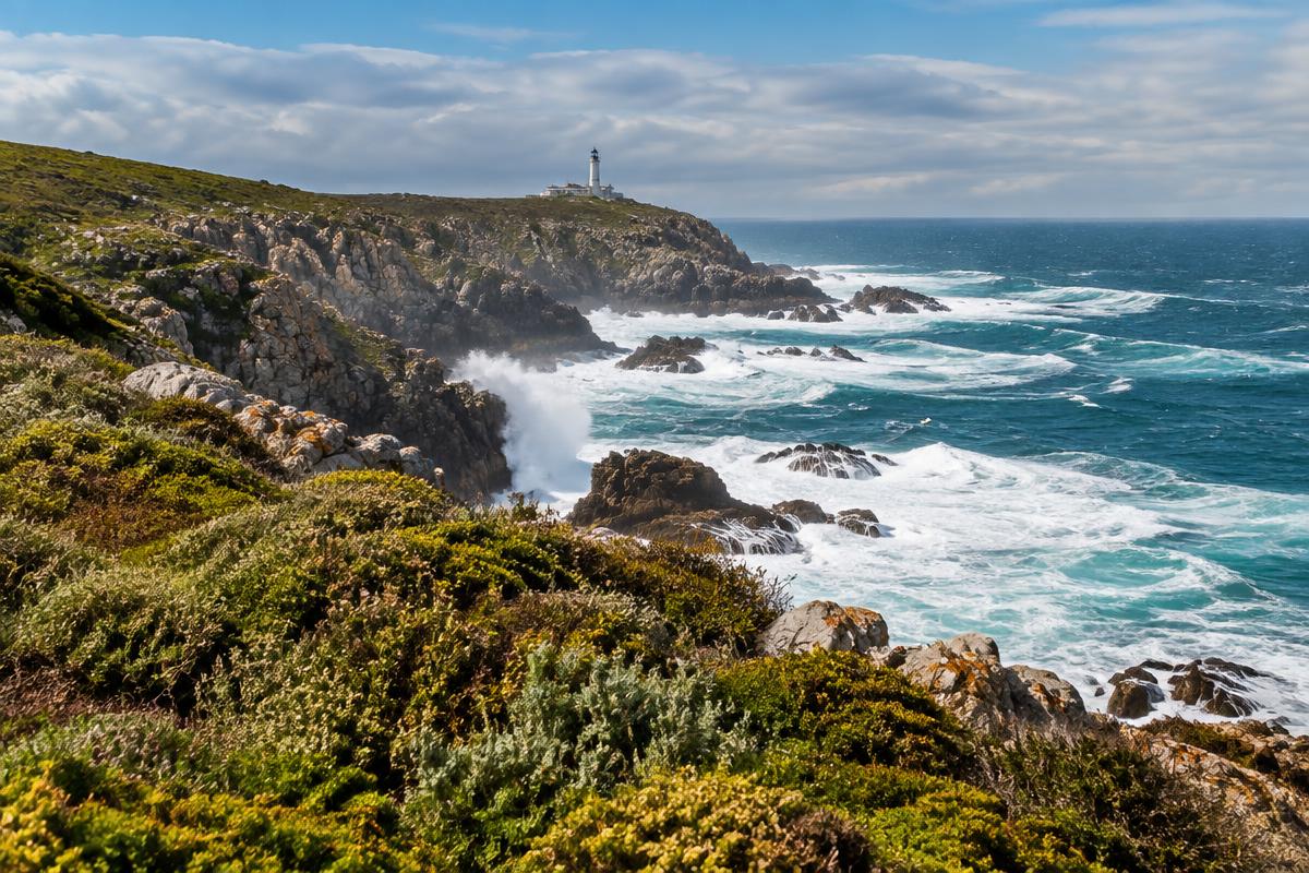 Rugged coastline and cliffs near Gansbaai