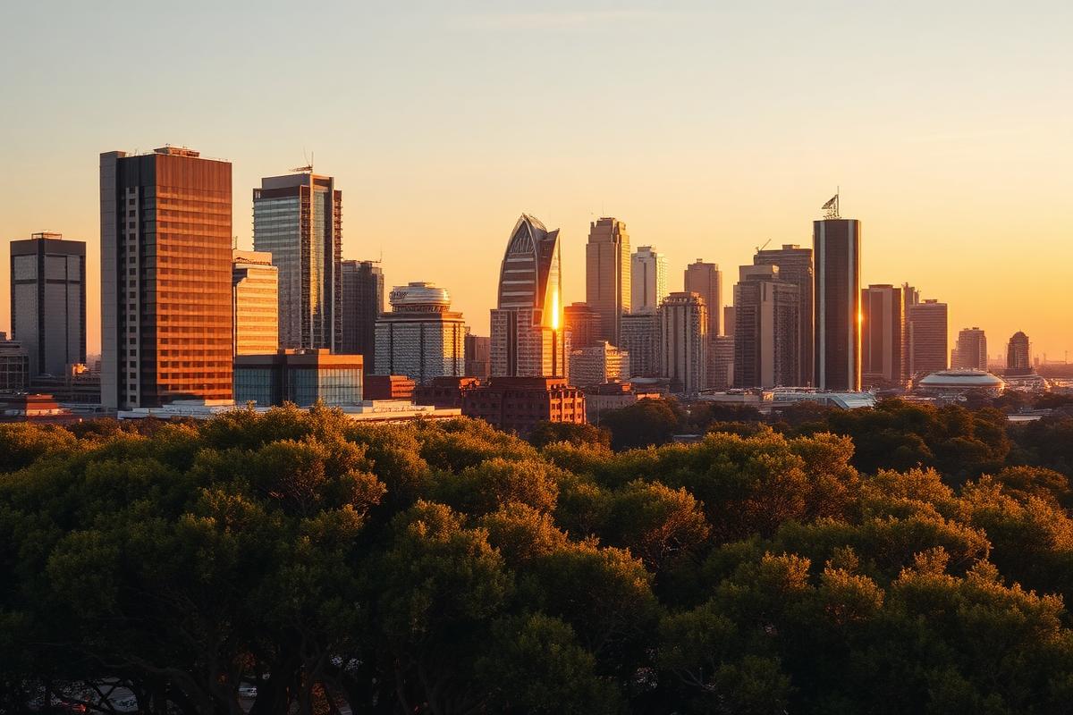 Johannesburg skyline at golden hour