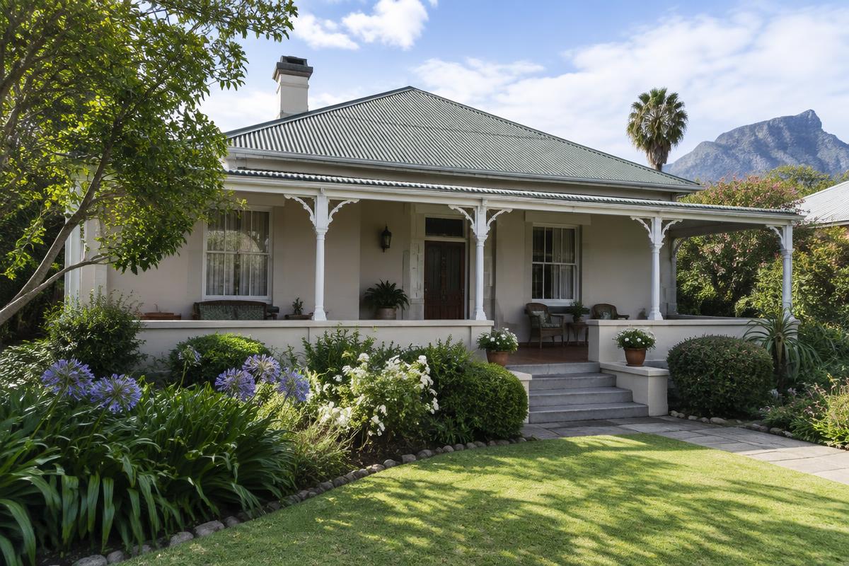 Older character home with wide veranda and garden