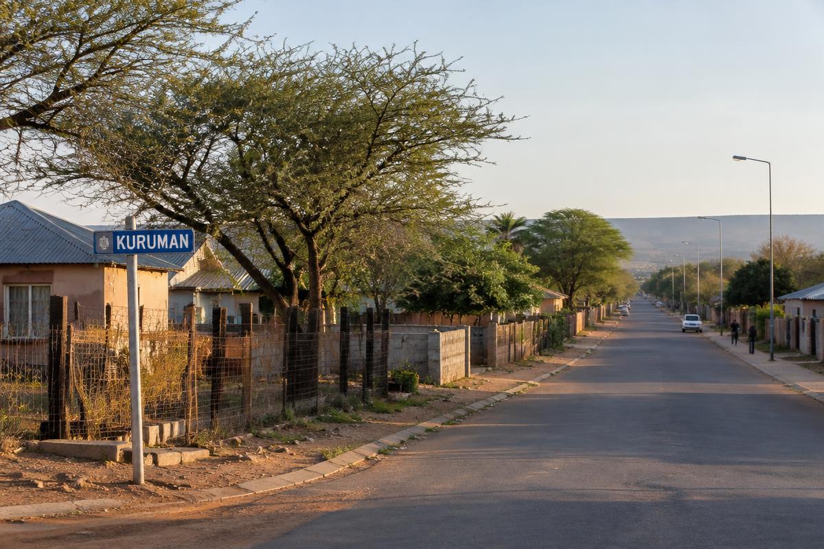 Quiet residential street in Kuruman