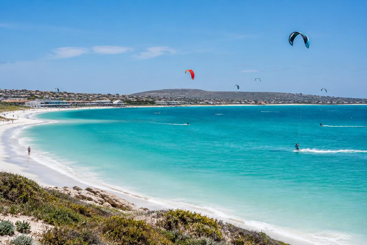 Turquoise Langebaan lagoon and beach