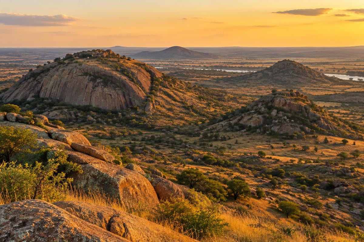 Granite hills of the Vredefort Dome near Parys