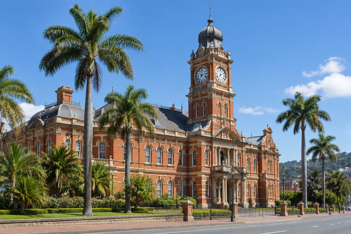 Victorian red-brick city hall in Pietermaritzburg