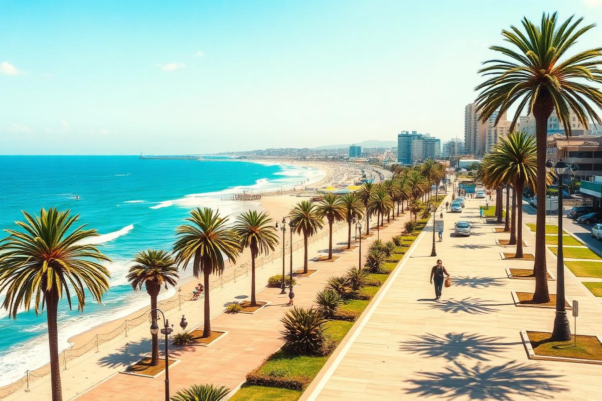 Port Elizabeth beachfront promenade on Algoa Bay