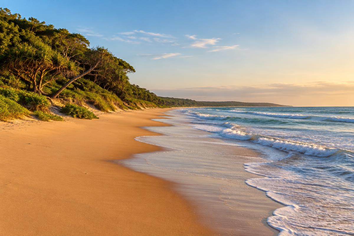 Warm beach and dune forest at Richards Bay