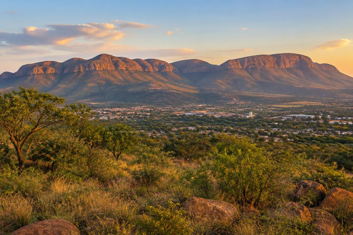Magaliesberg mountains rising above Rustenburg