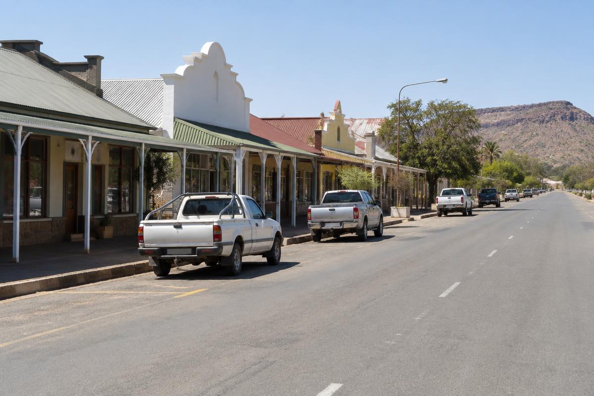Main street and shops in Vryburg