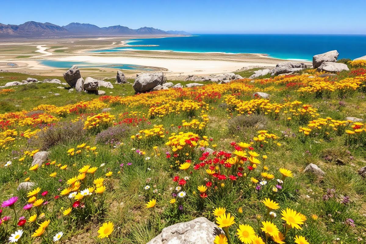 Spring wildflowers and the Langebaan lagoon